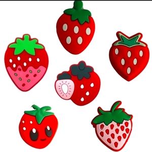 Strawberry Shoe Charms (6 Pack)